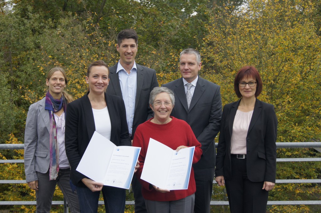 v. l. n. r.: J. Hempel (MLP), K. Bies (MLP), S. Reuter (Gymn. Walldorf), M. Falkner (Gymn. Walldorf), Dr. H.-J. Letzel, I. Wolf (IHK)